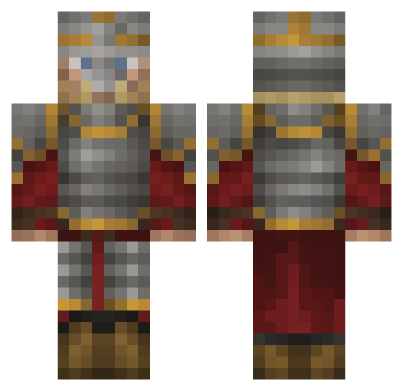 Pleijeriz_ Minecraft skin, front and back view