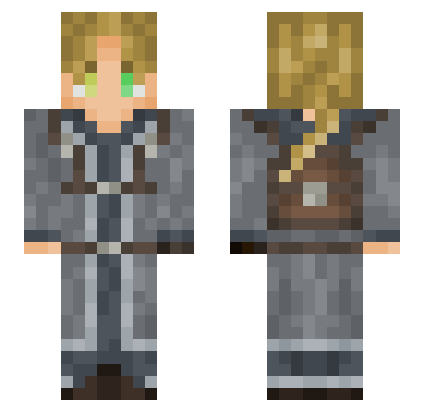 YungBerto Minecraft skin, front and back view