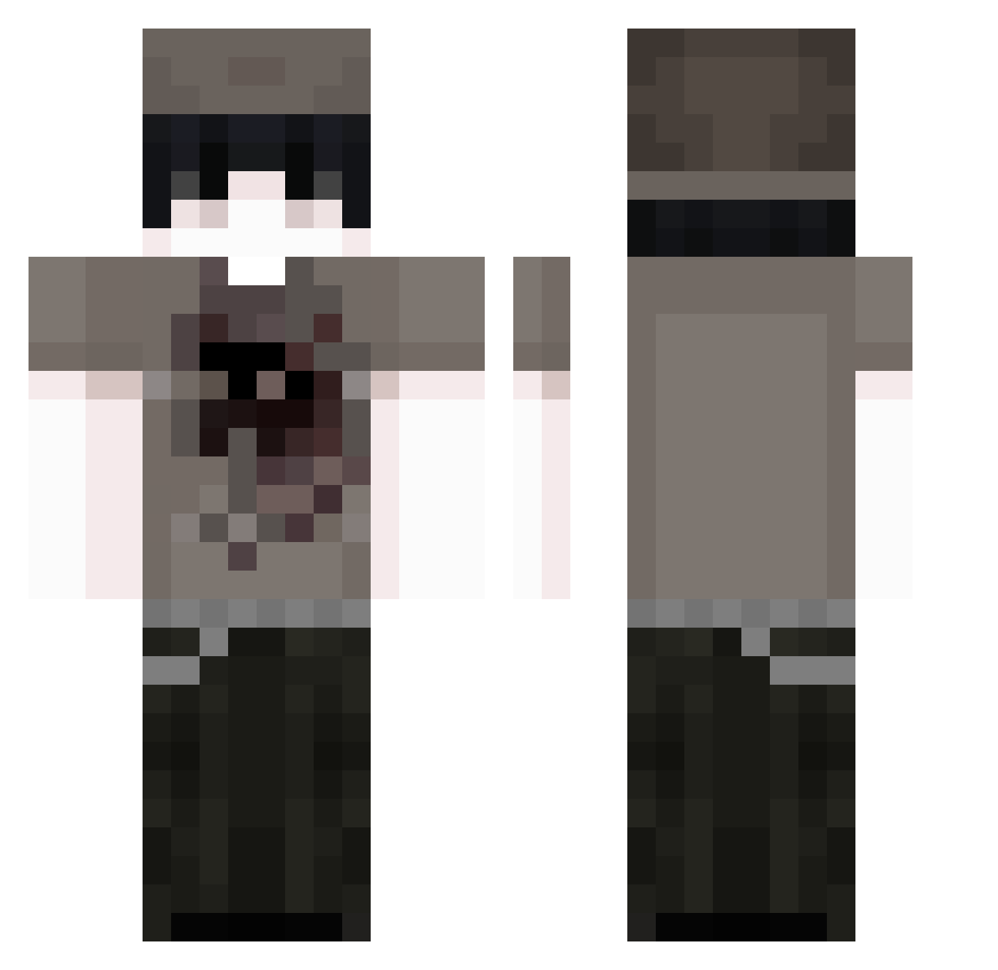 Yllw Minecraft skin, front and back view