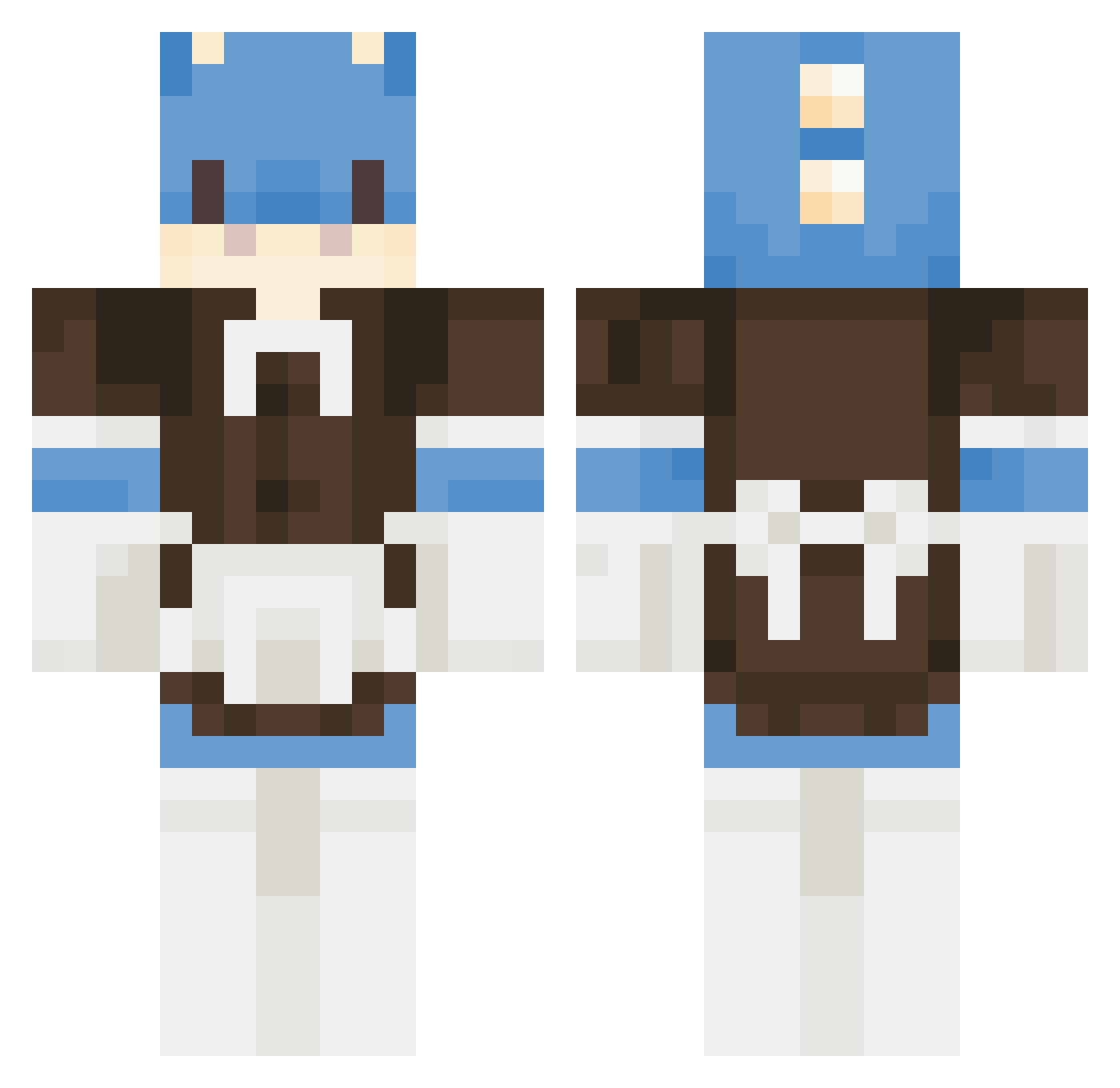 OkBoomero Minecraft skin, front and back view