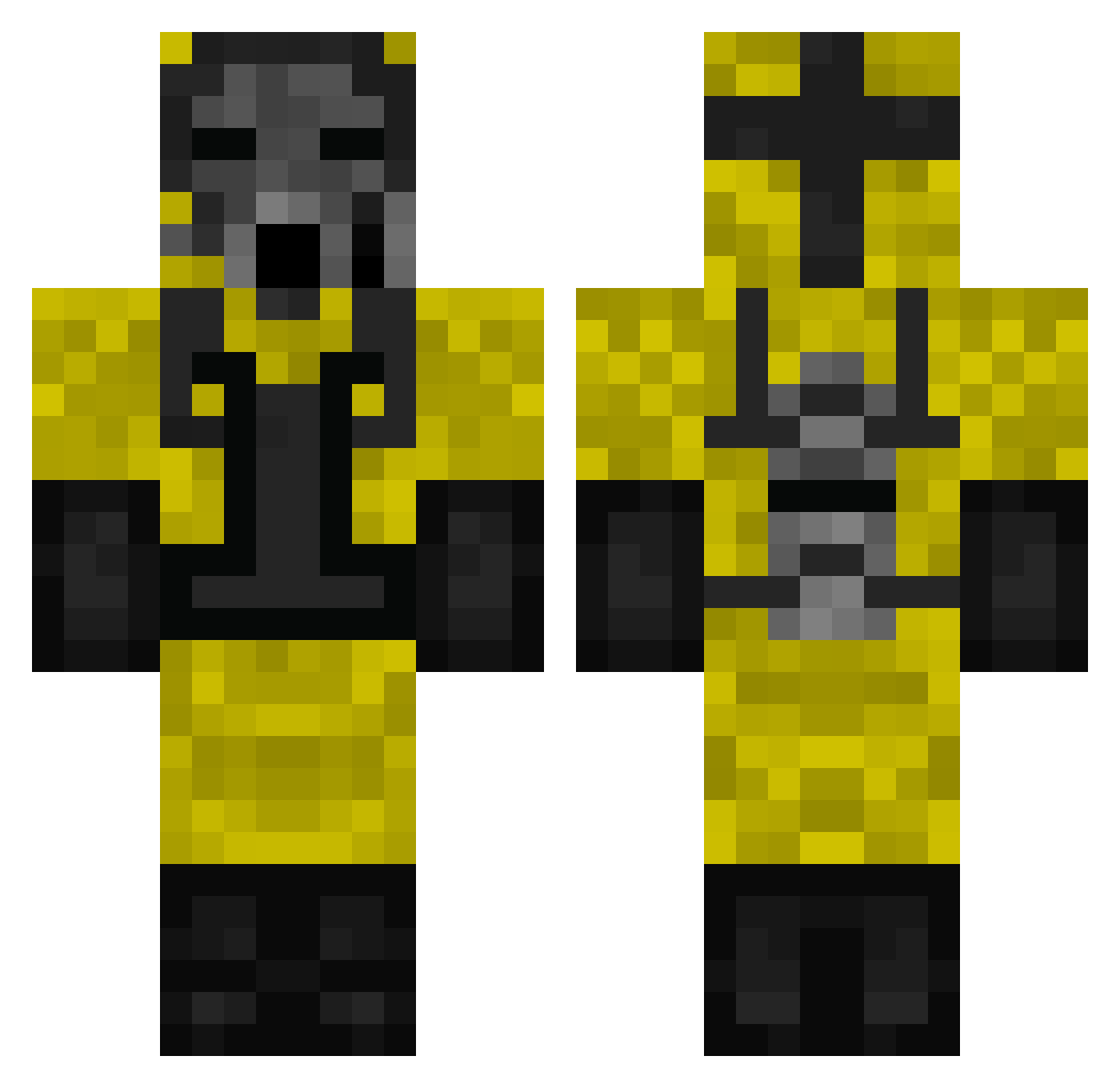 LUZchuchas Minecraft skin, front and back view