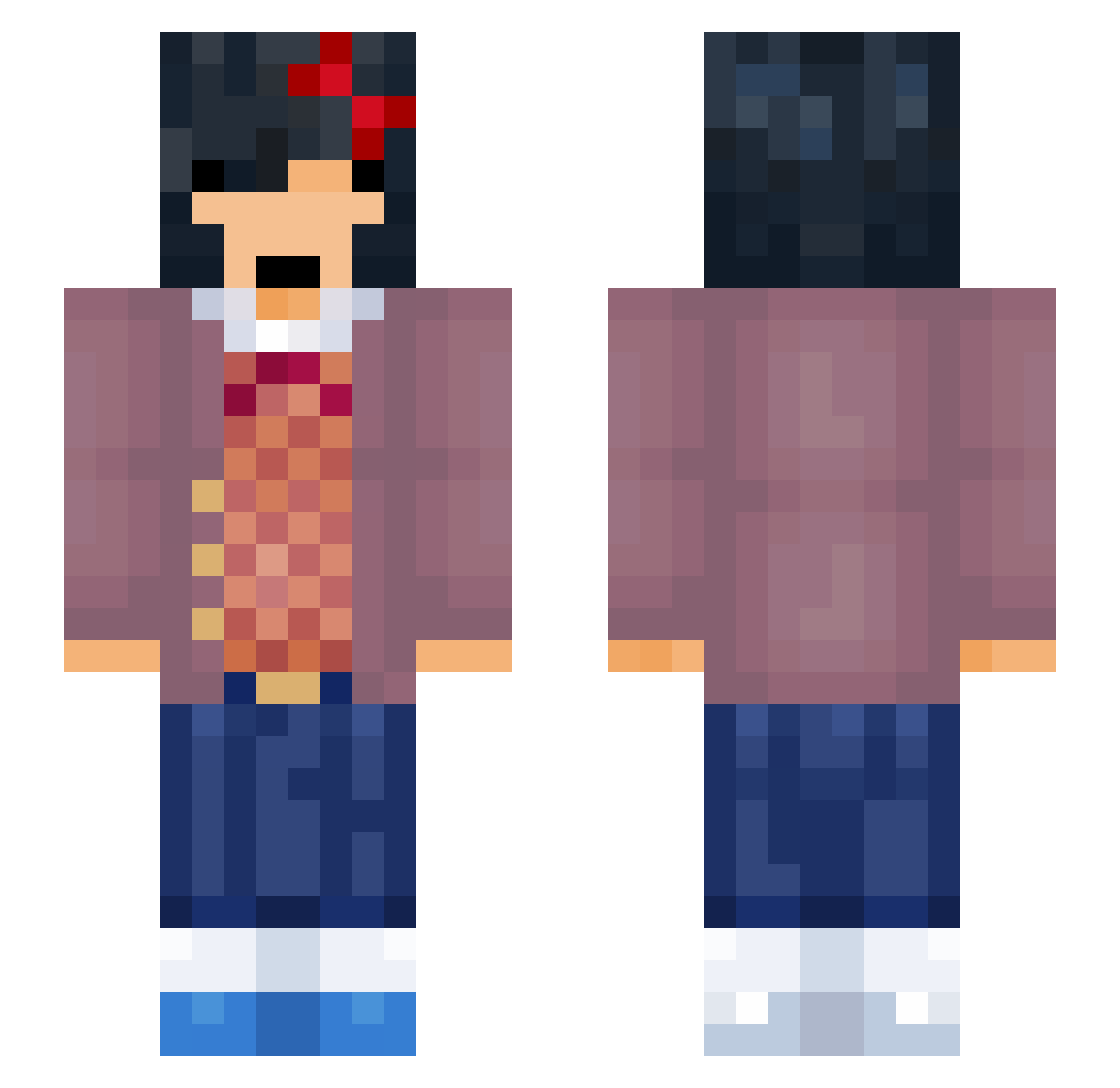 toastanito Minecraft skin, front and back view