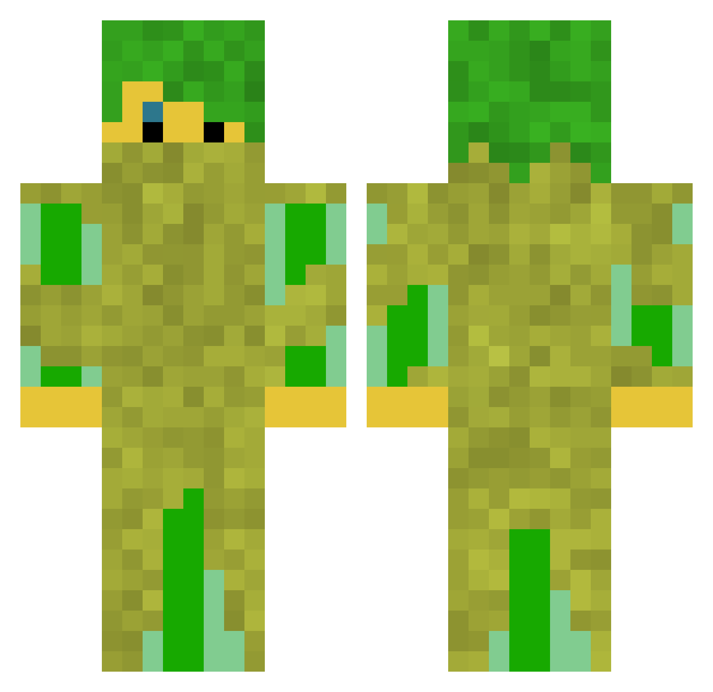 kana_taiga Minecraft skin, front and back view