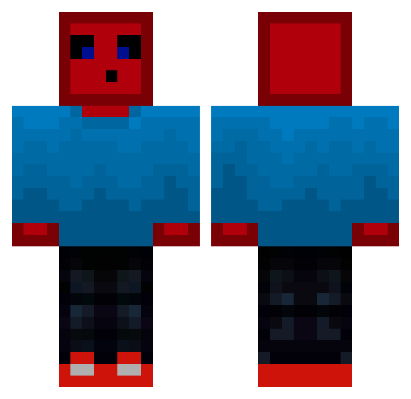 Redstone_Mason_ Minecraft skin, front and back view