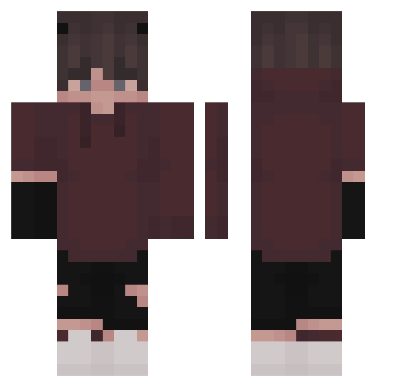 SytrxFlex Minecraft skin, front and back view