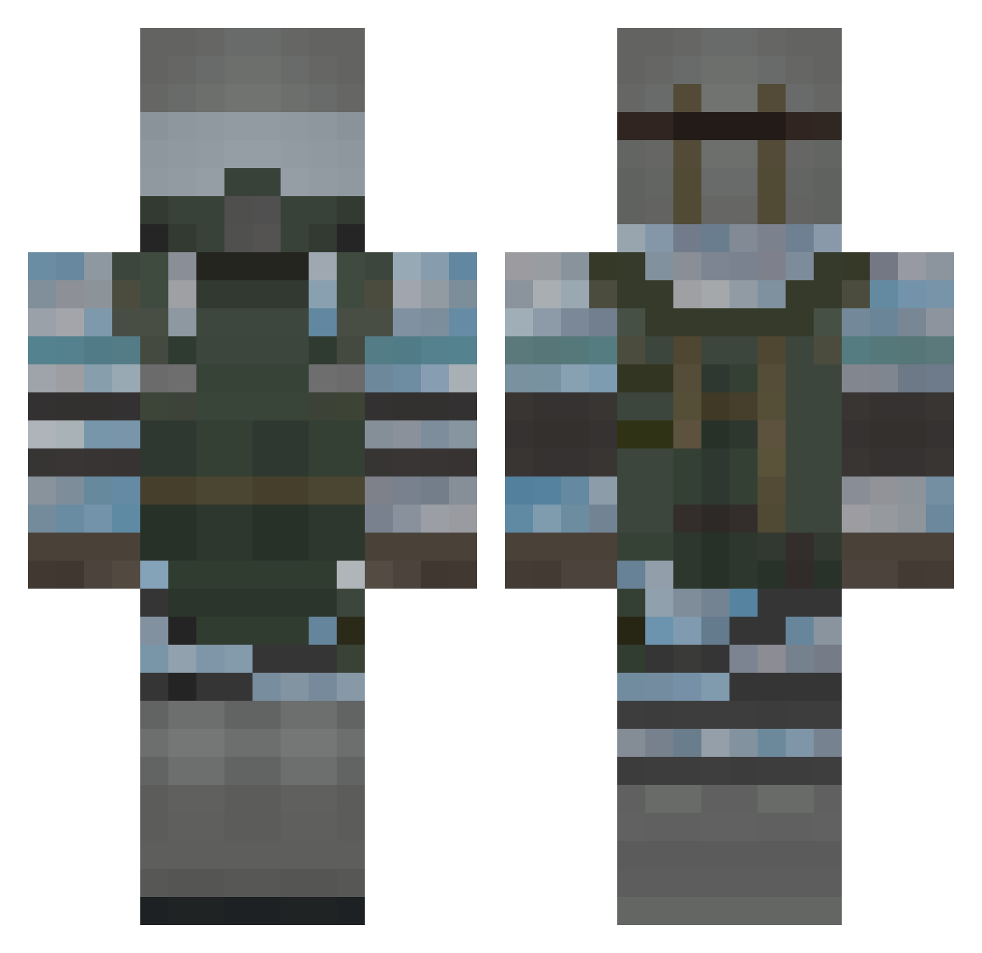 asharru0 Minecraft skin, front and back view
