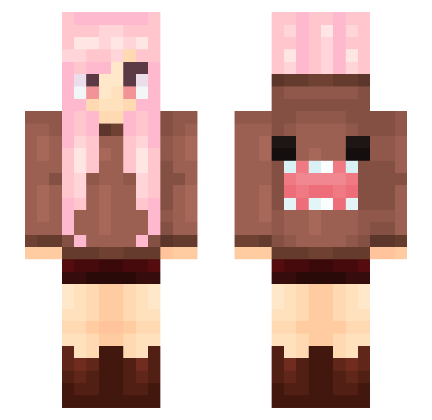 doro Minecraft skin, front and back view