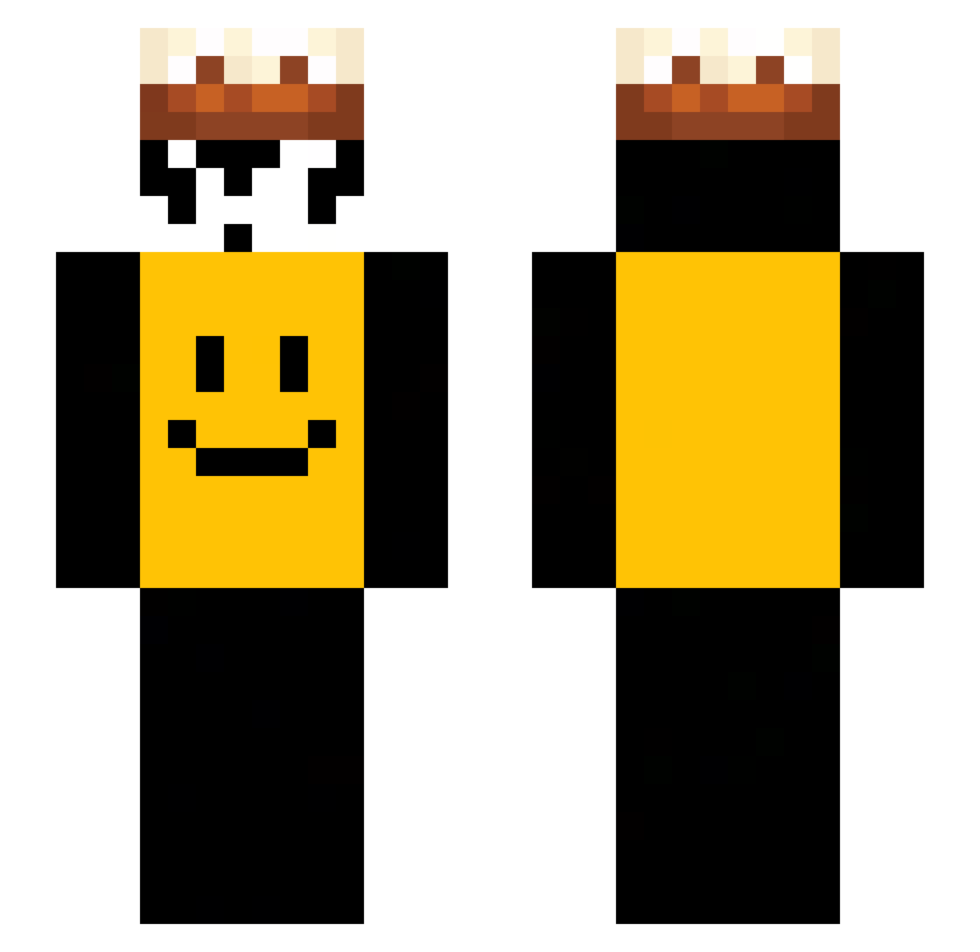 hsmr Minecraft skin, front and back view