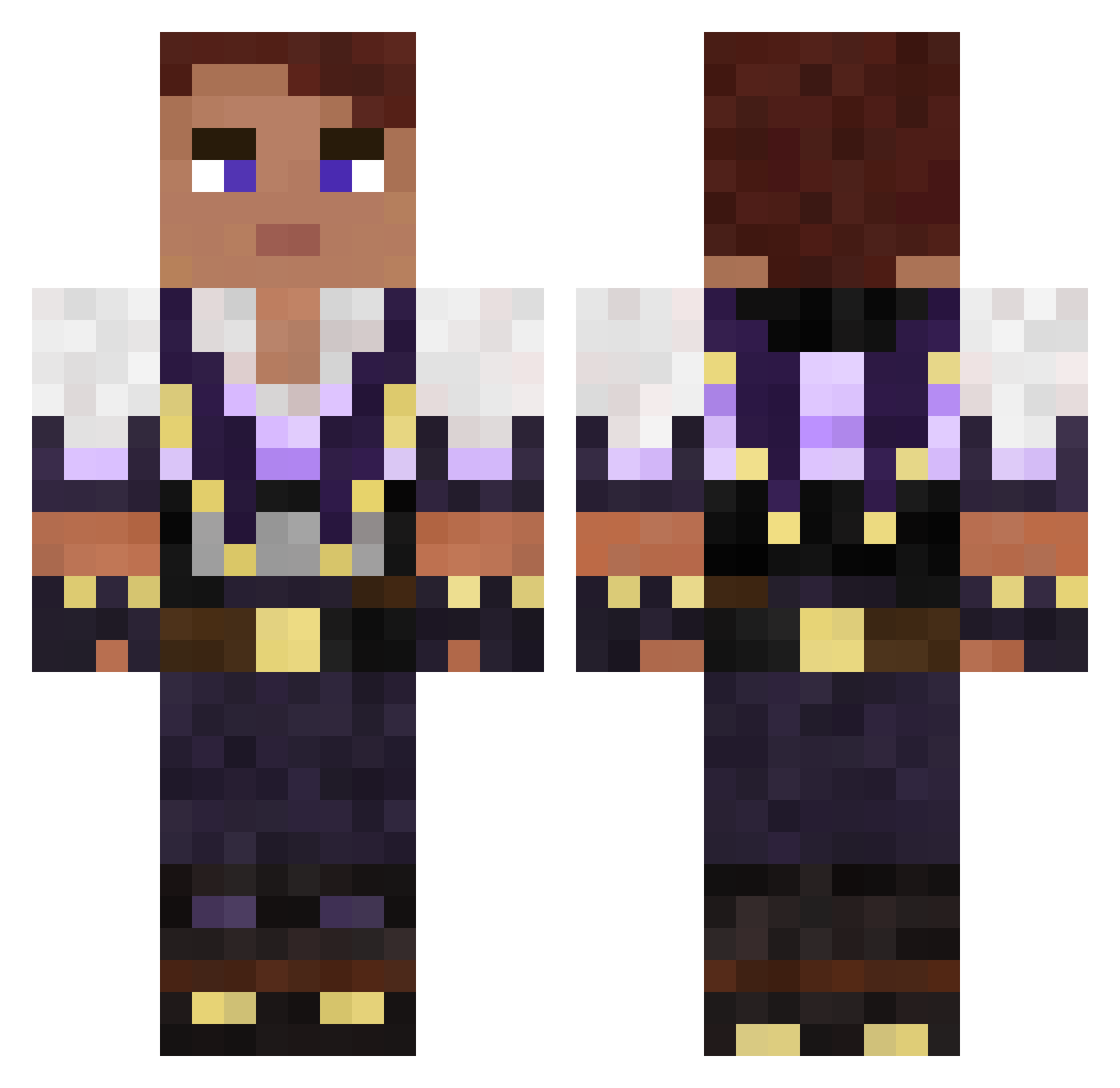 fnafmare Minecraft skin, front and back view