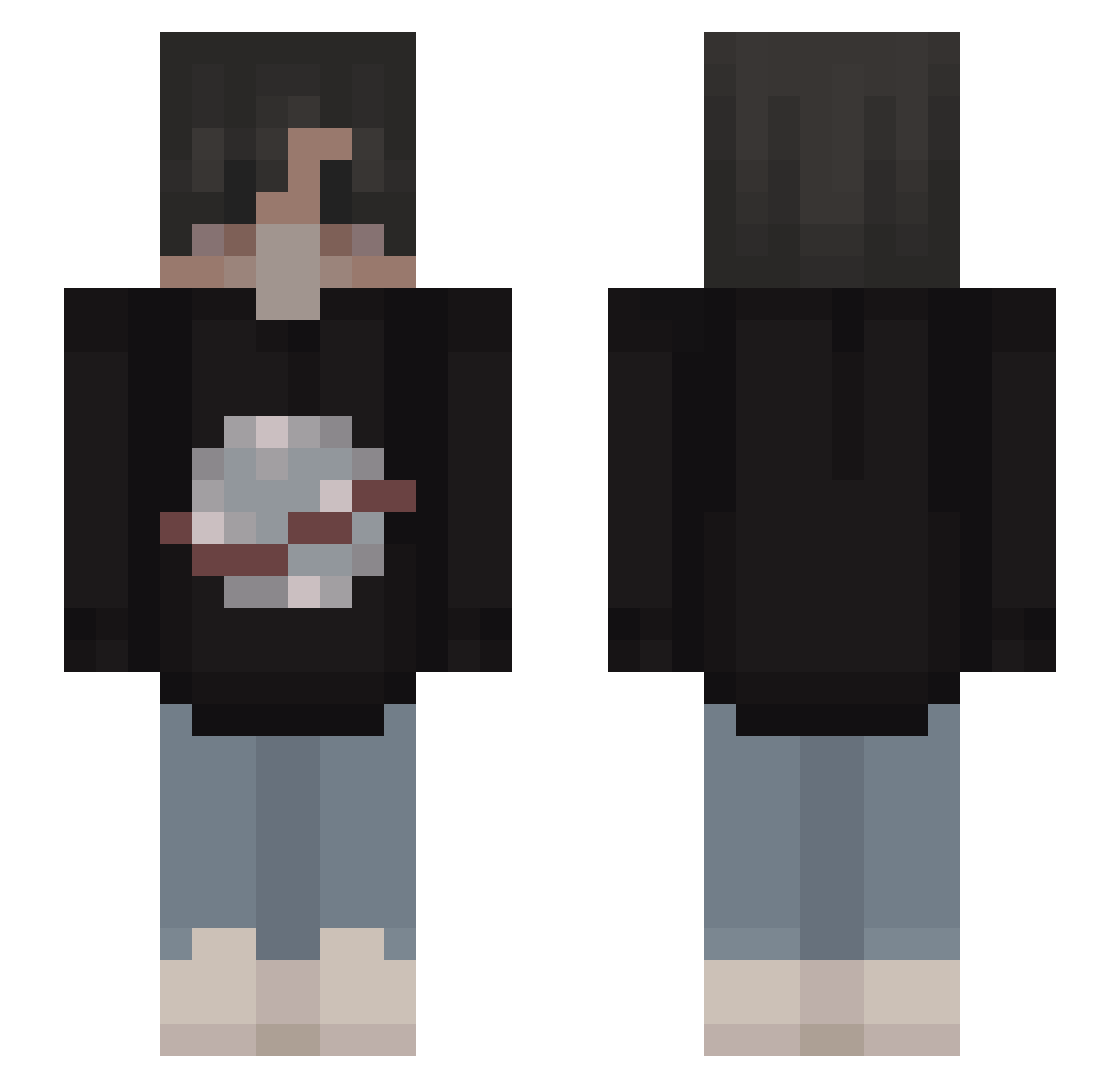 itsumji Minecraft skin, front and back view