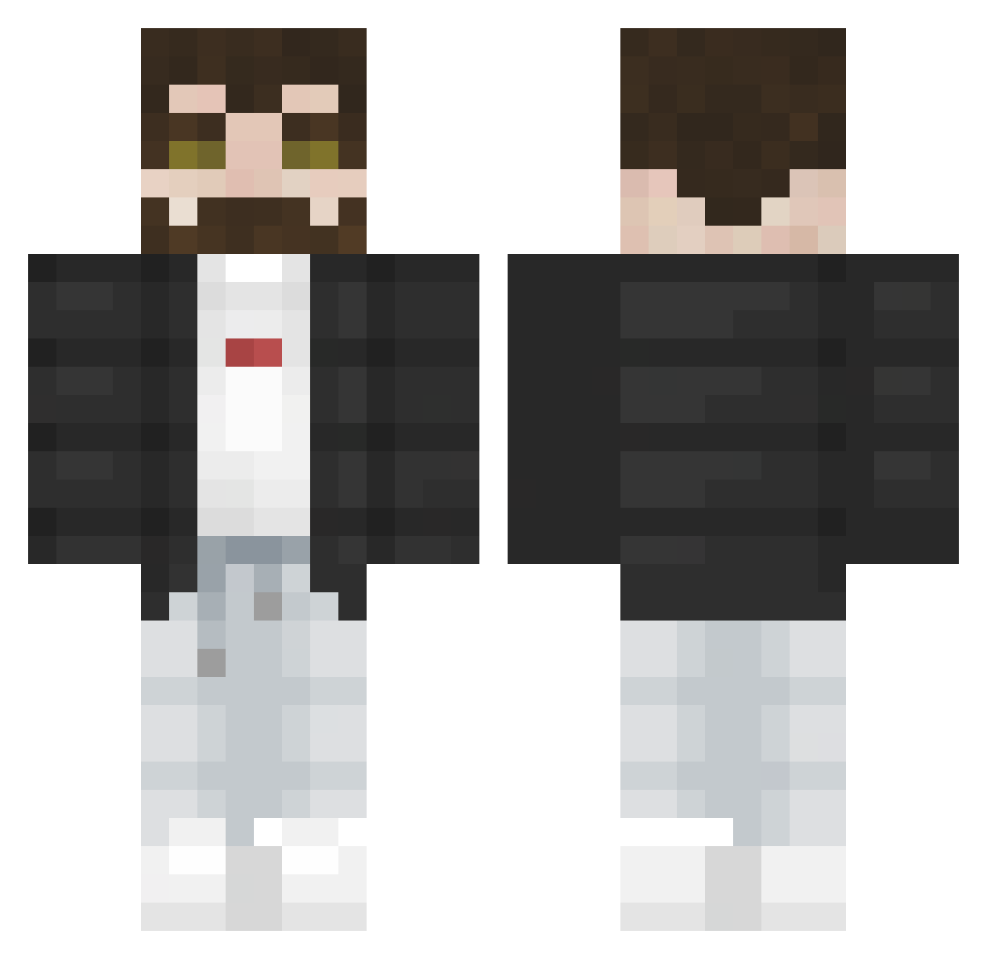 Vanniwski Minecraft skin, front and back view
