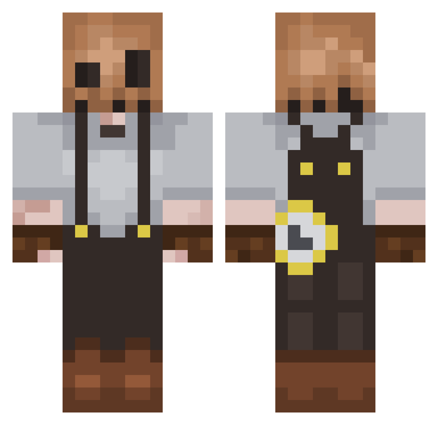 XxTincho2009xX Minecraft skin, front and back view