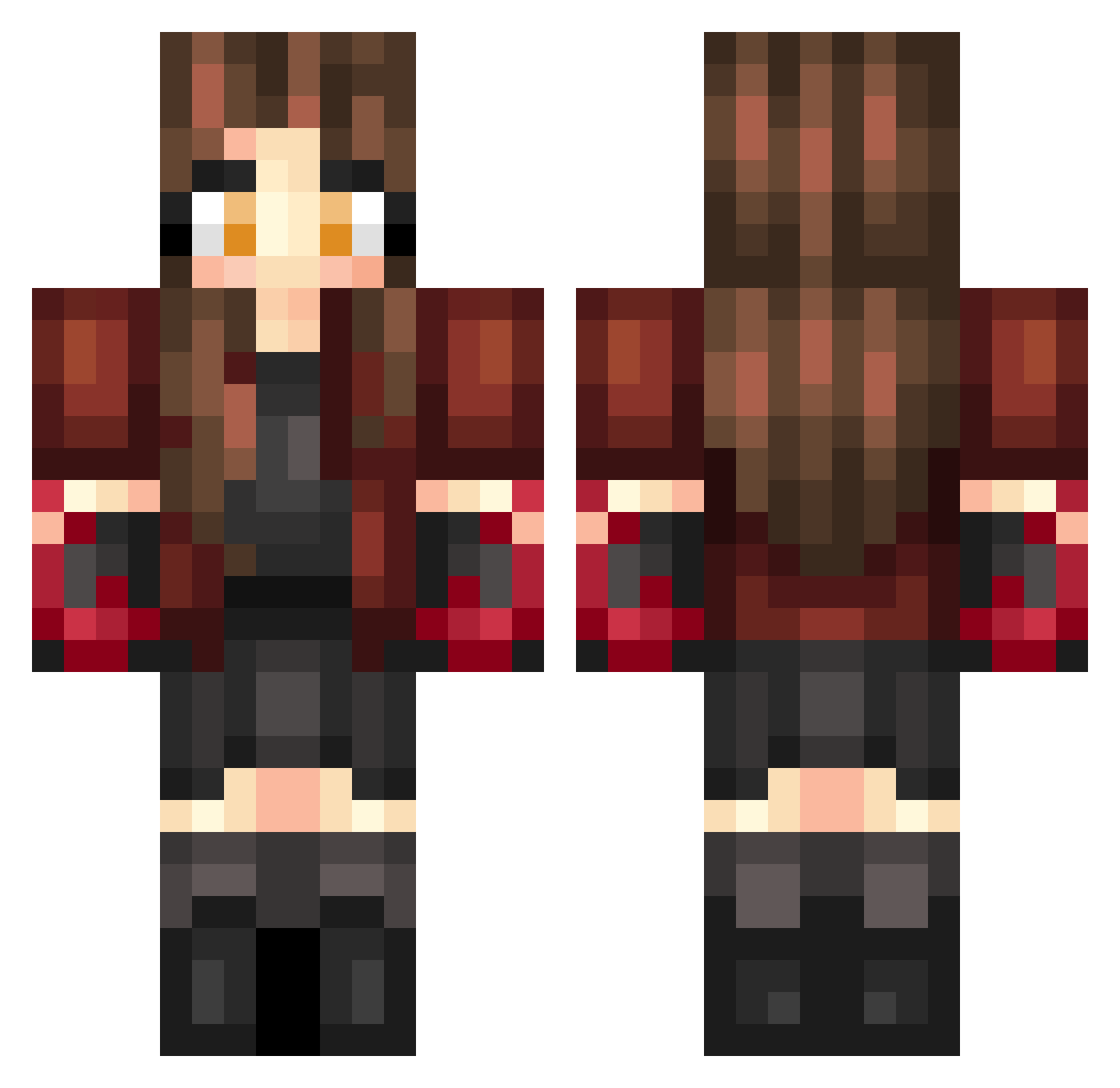 punkriotgrrrl Minecraft skin, front and back view