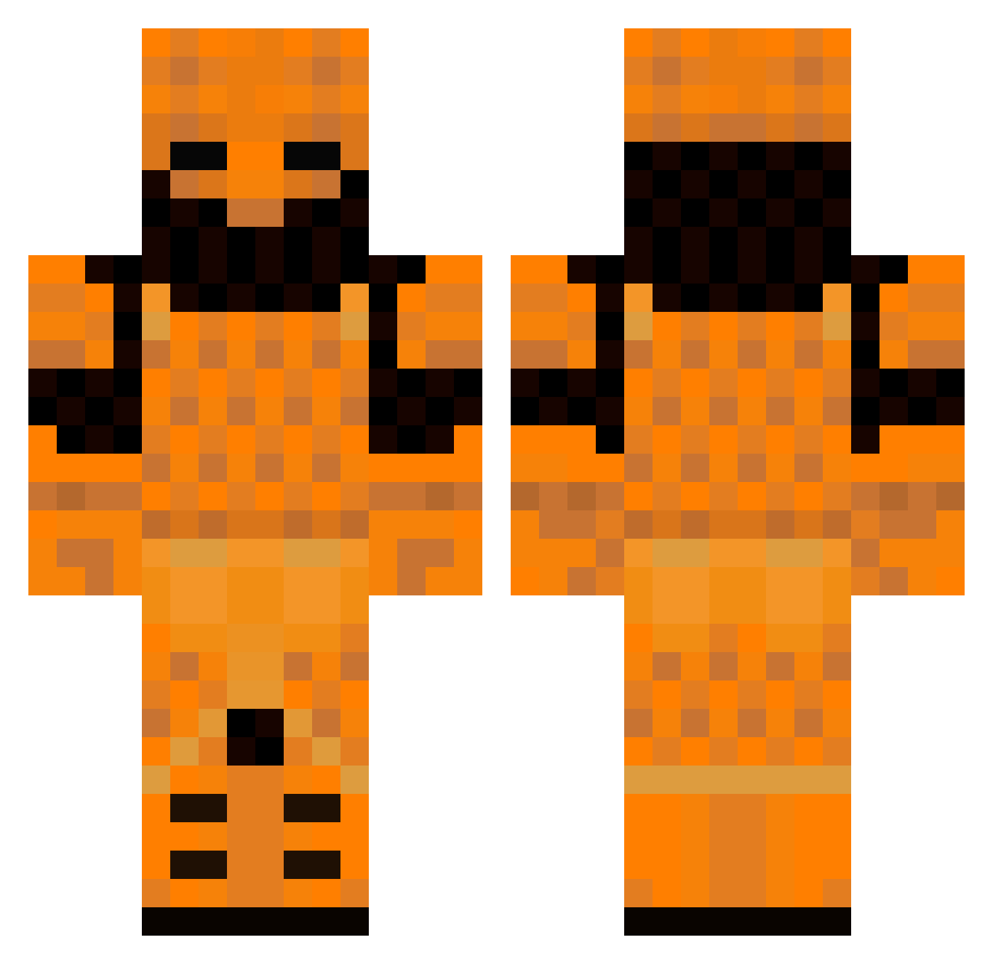 Betzerk Minecraft skin, front and back view