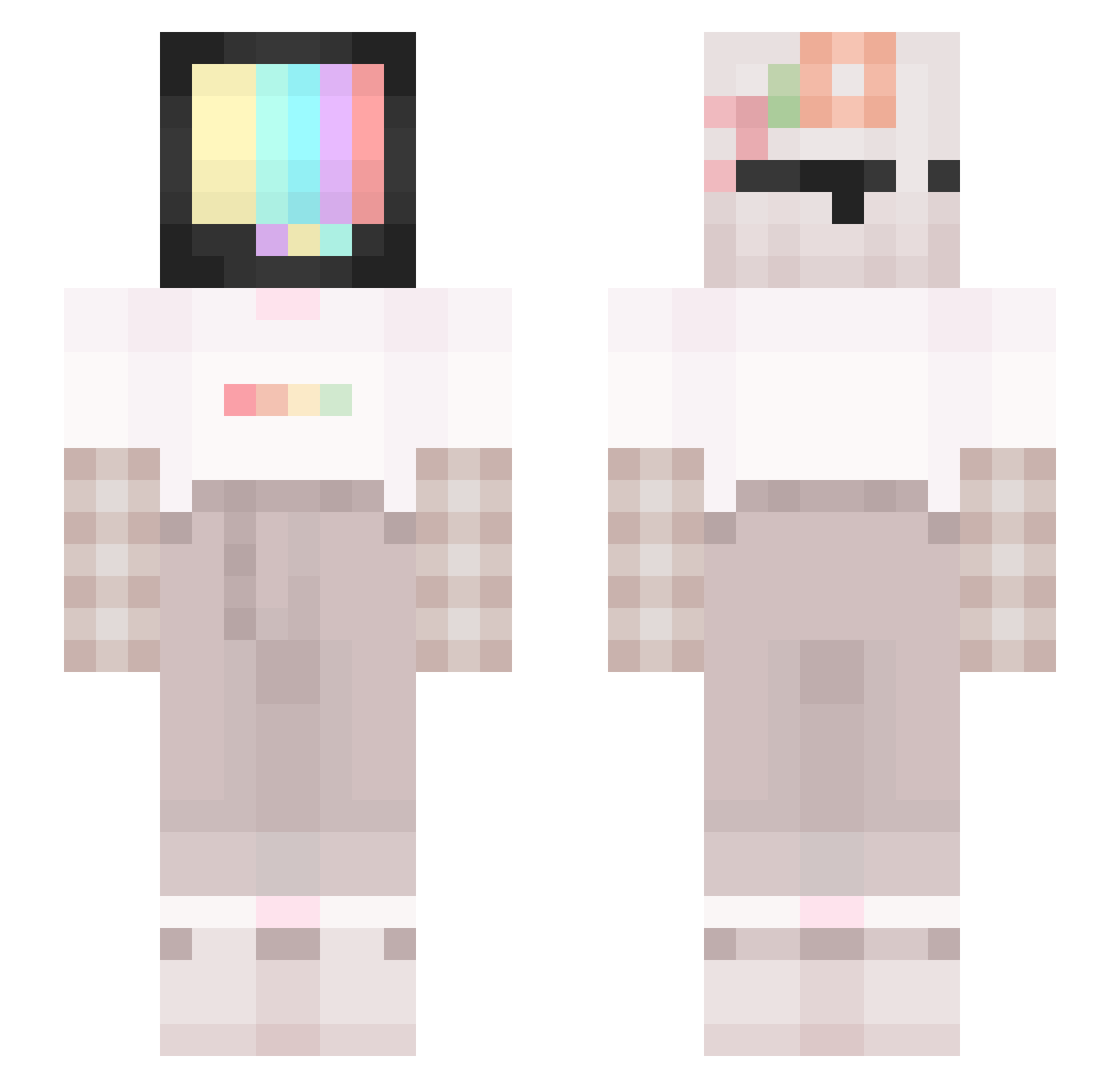 Esiti Minecraft skin, front and back view