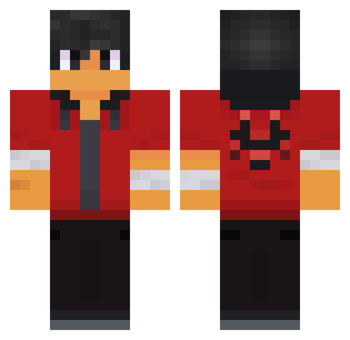 Houndbark Minecraft skin, front and back view