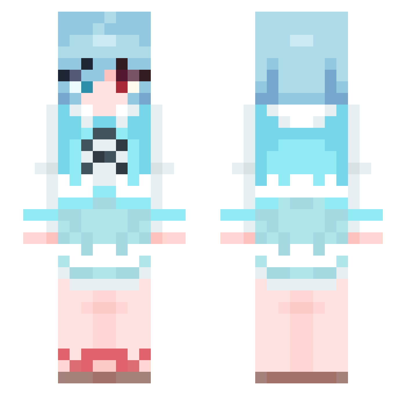 CuteYokai Minecraft skin, front and back view