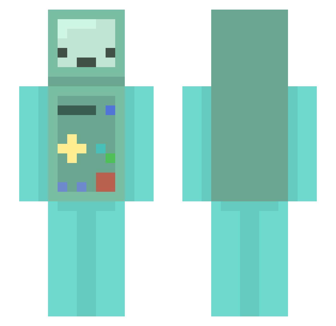 DangWa Minecraft skin, front and back view
