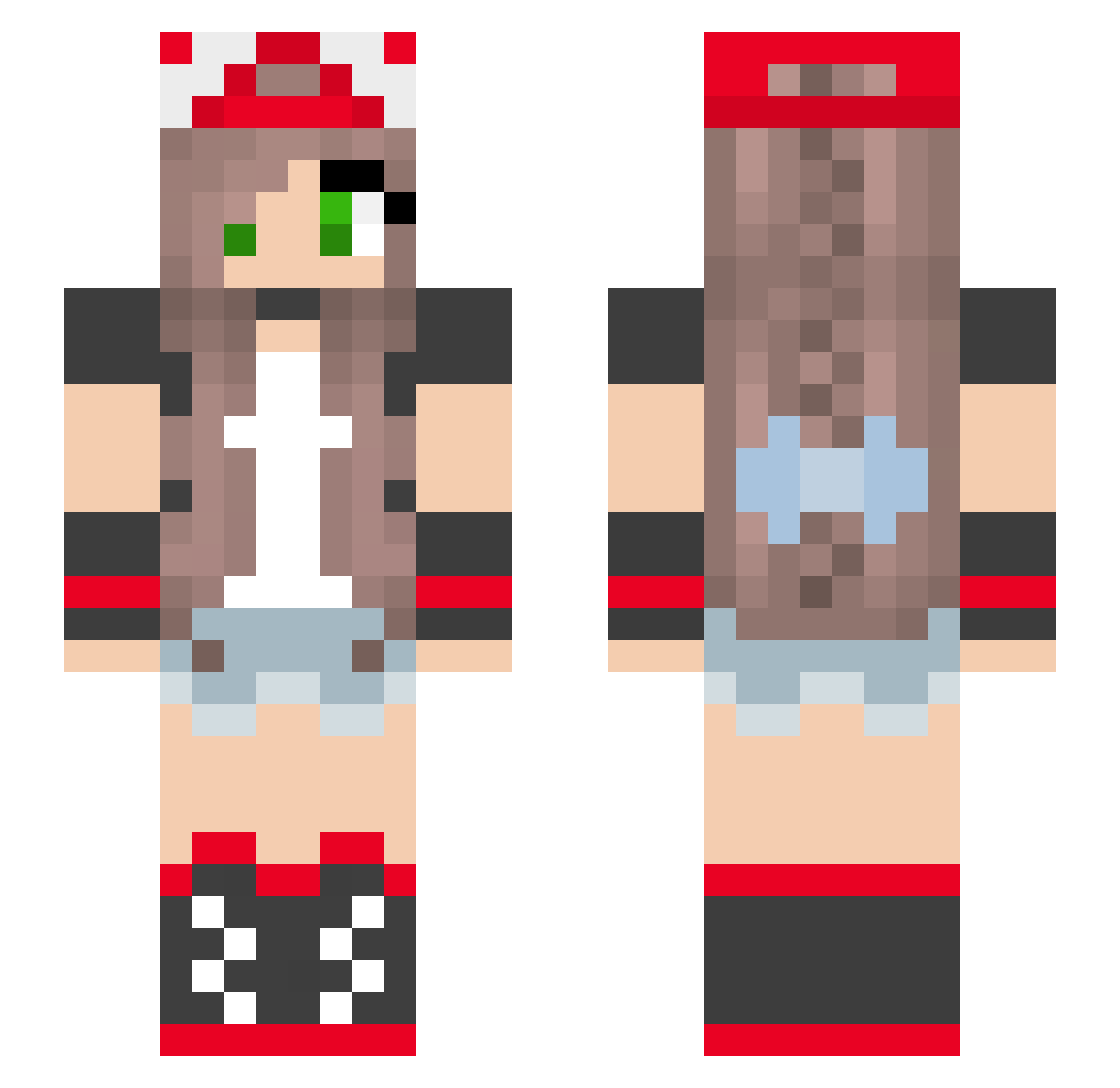 FoxLily656 Minecraft skin, front and back view