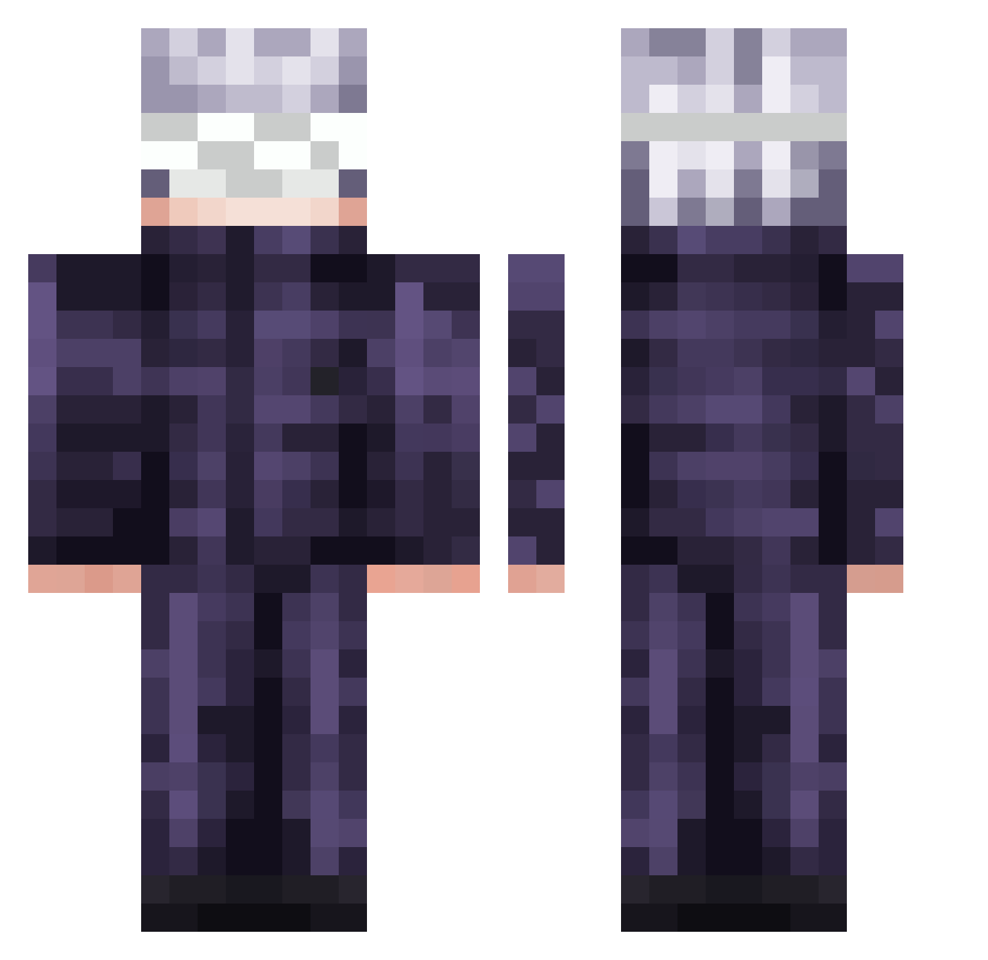 winakk Minecraft skin, front and back view
