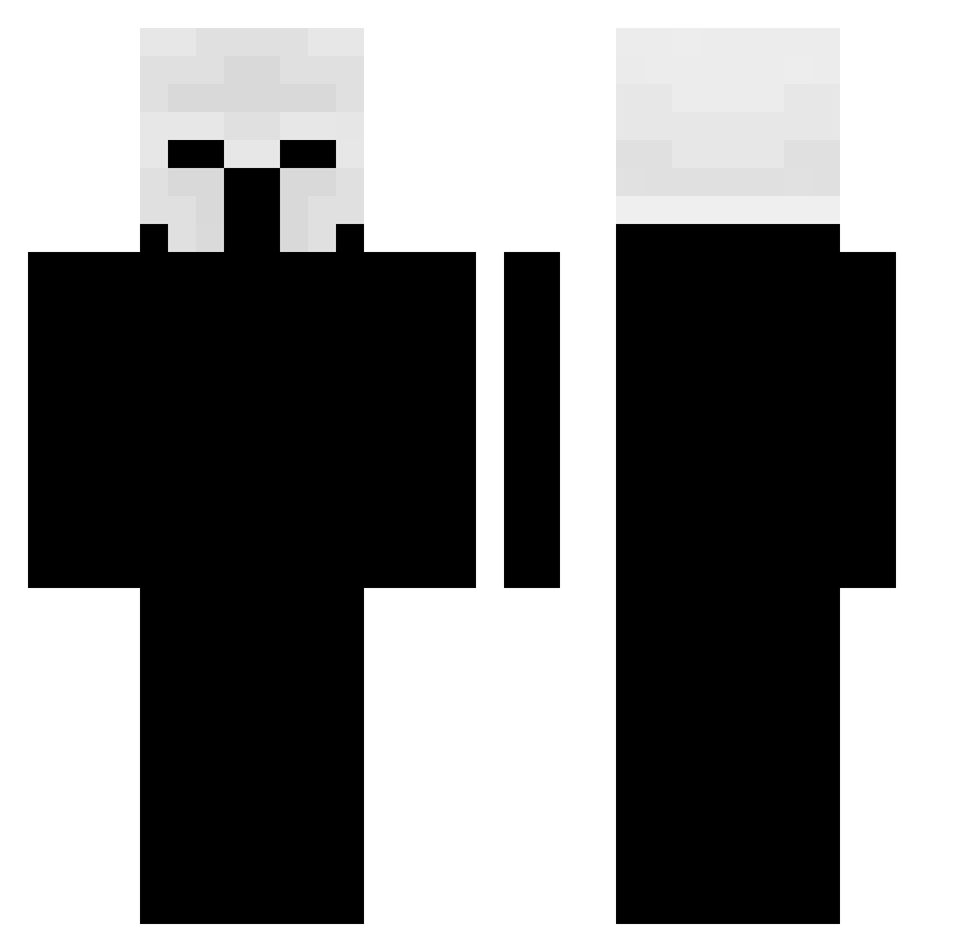 SilenceMC1 Minecraft skin, front and back view