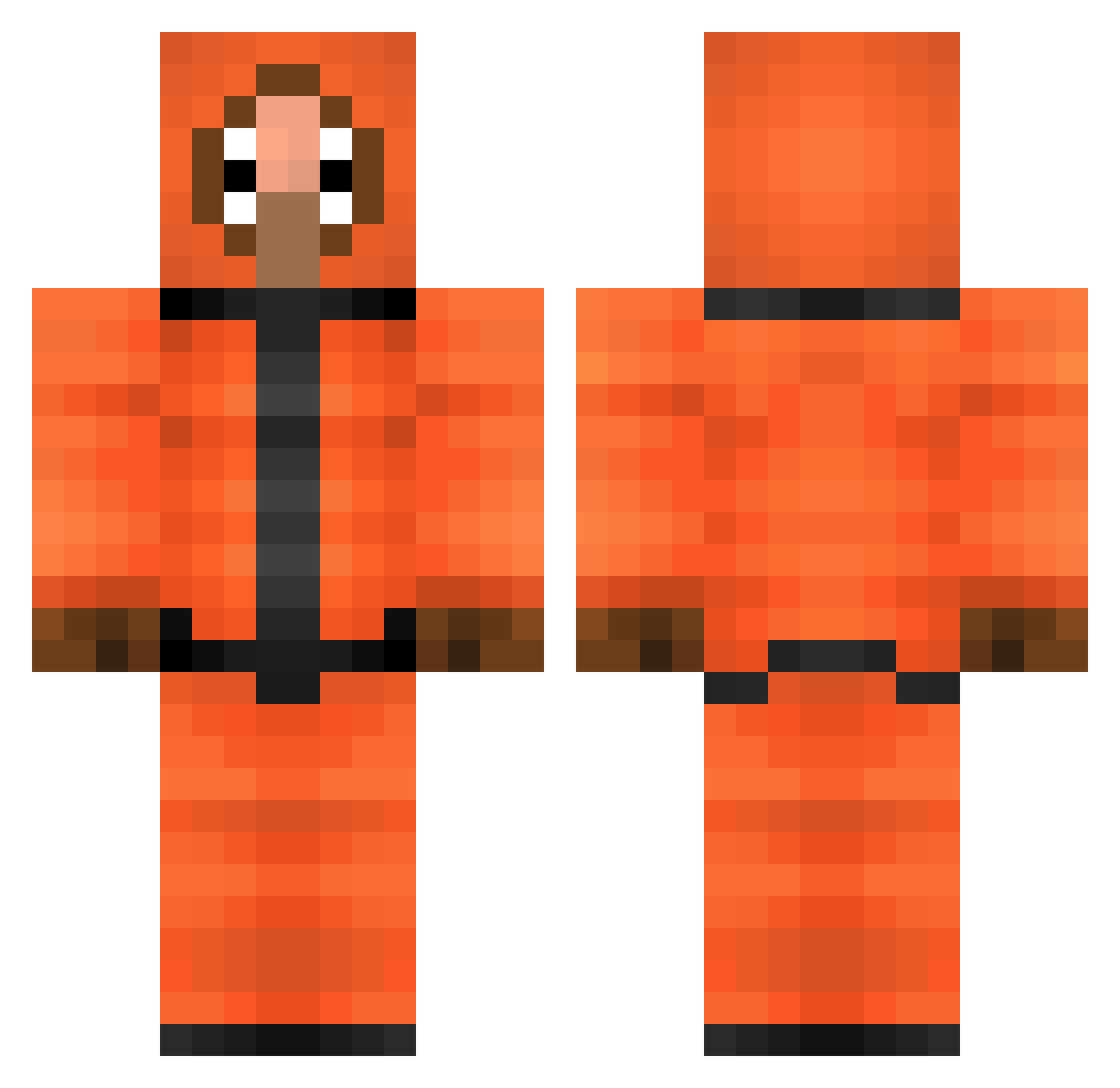 momopinki Minecraft skin, front and back view