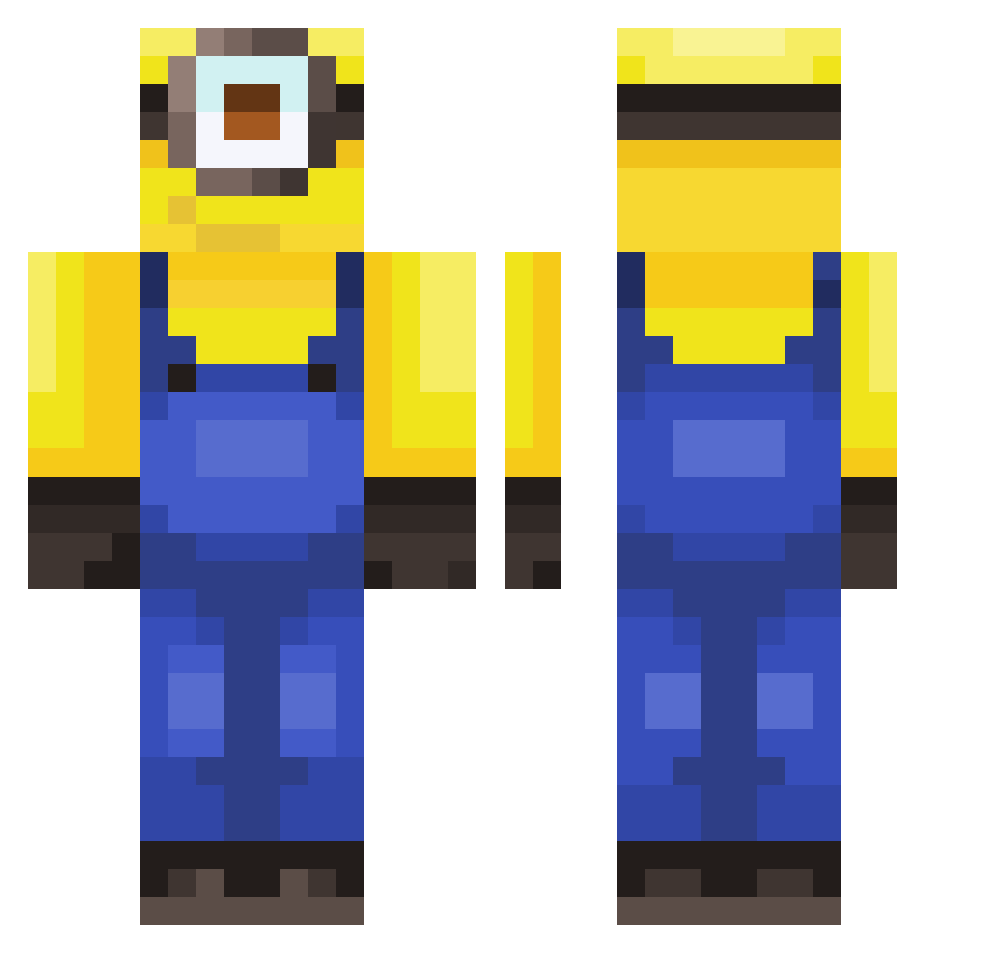 TimeToFlyHigh Minecraft skin, front and back view