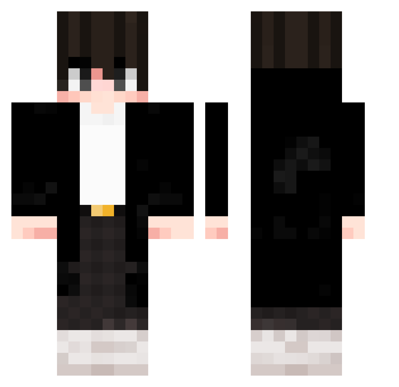 Sneaxs_HD Minecraft skin, front and back view