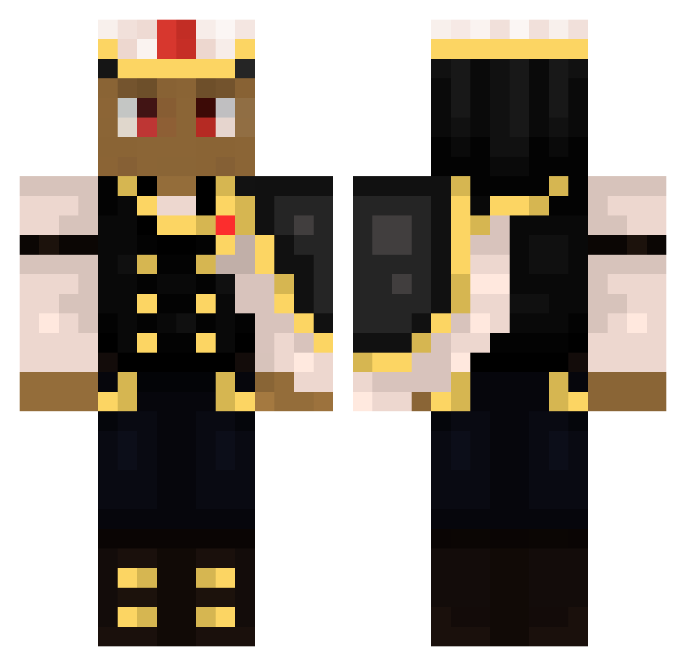 Poohkiee Minecraft skin, front and back view