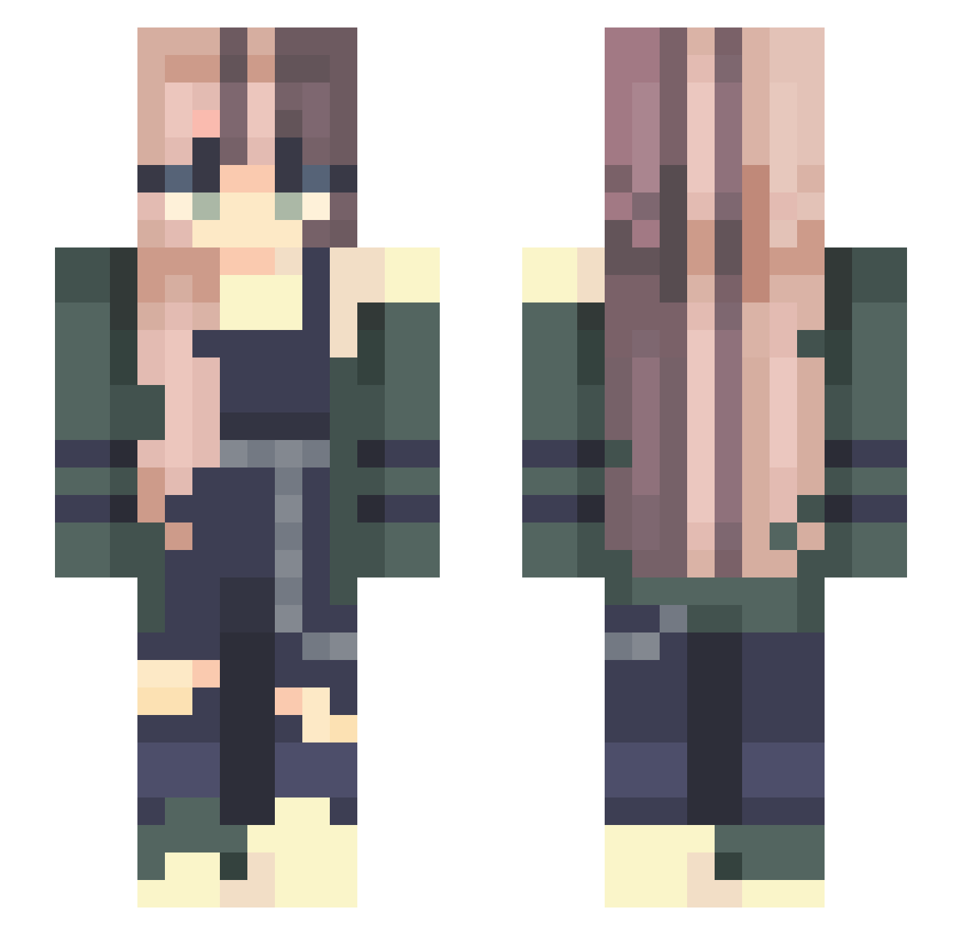 Misi12 Minecraft skin, front and back view