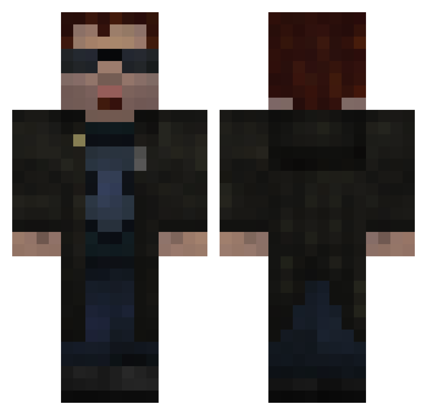 ItsRusich Minecraft skin, front and back view