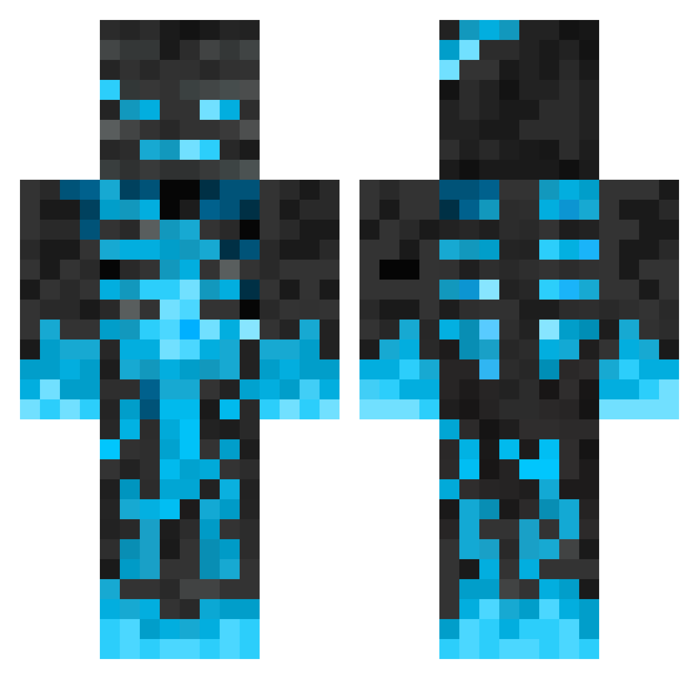 shokcwave Minecraft skin, front and back view