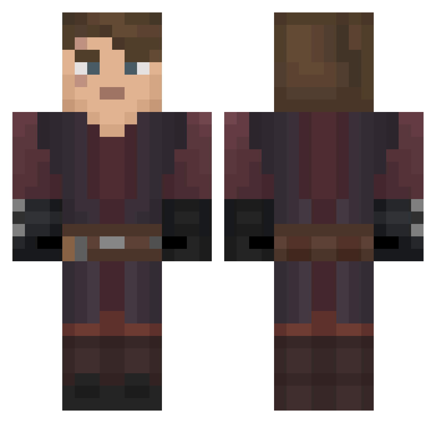 whatthehector Minecraft skin, front and back view