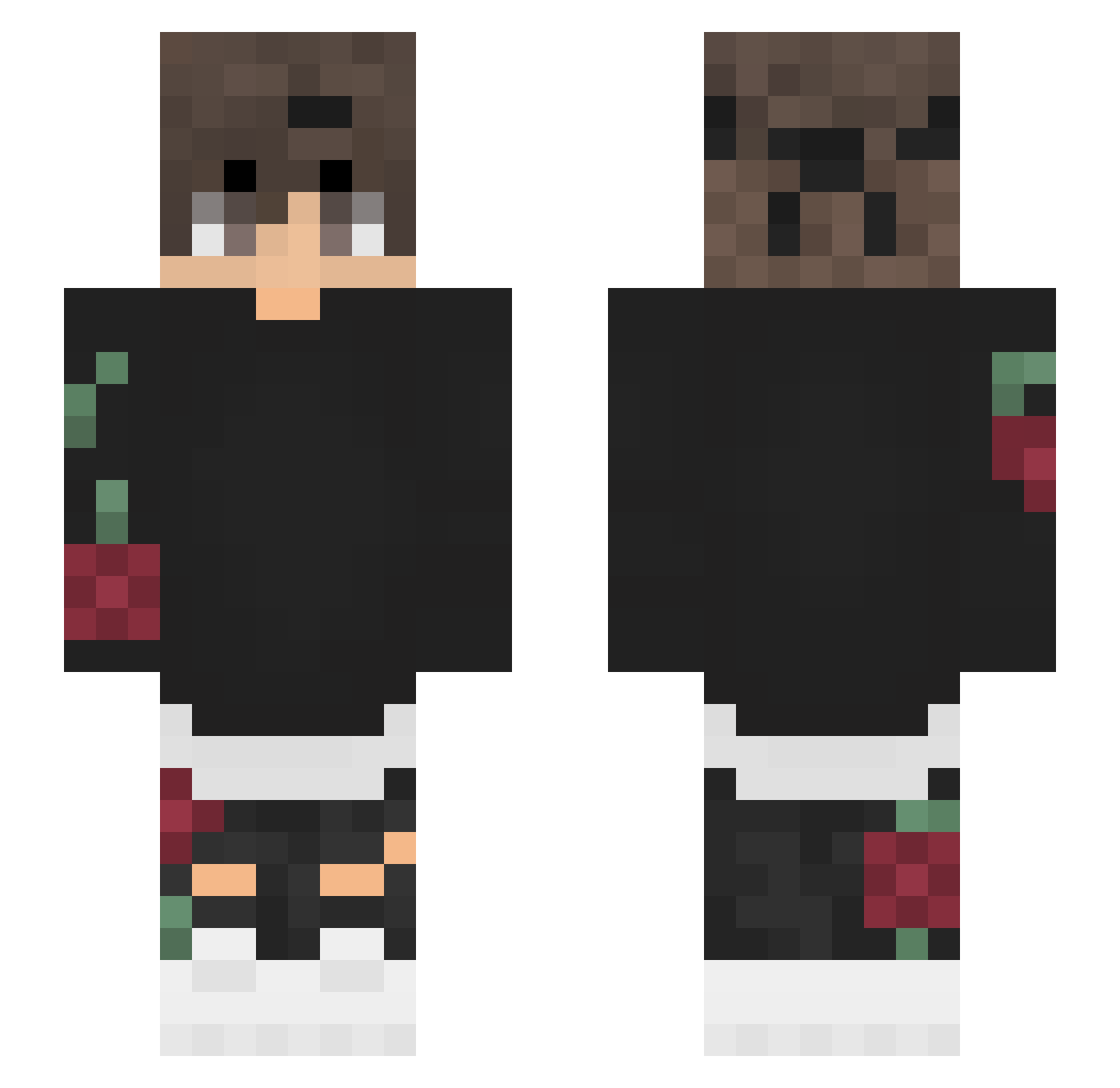 sooberman Minecraft skin, front and back view