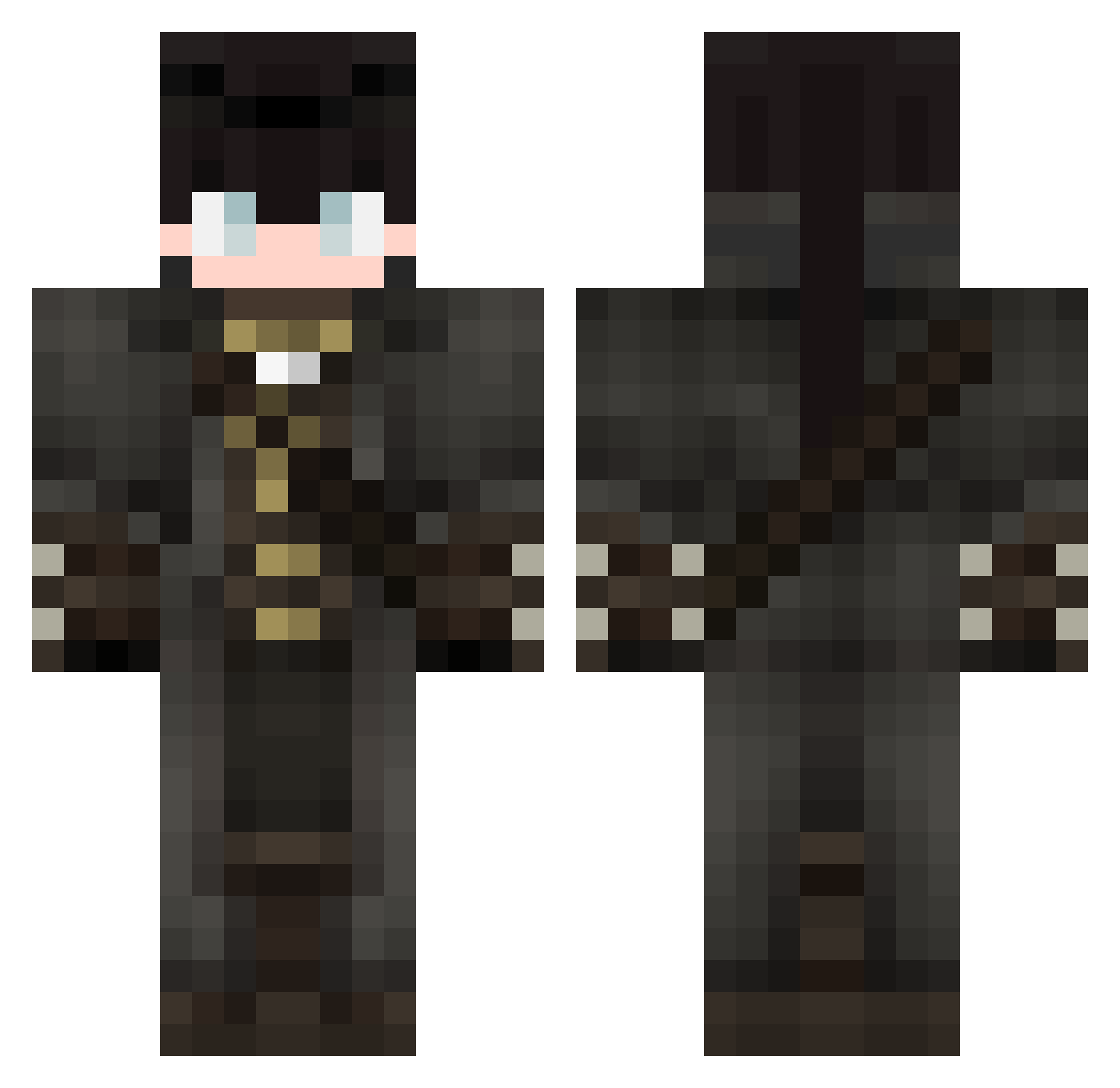 Yezeeh Minecraft skin, front and back view