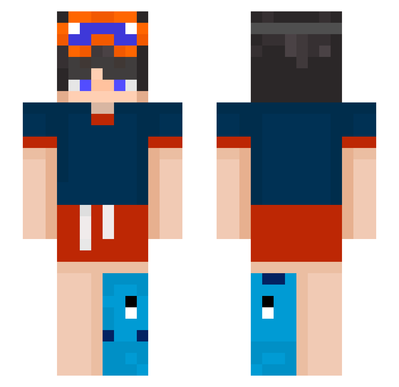 A2Stealz Minecraft skin, front and back view