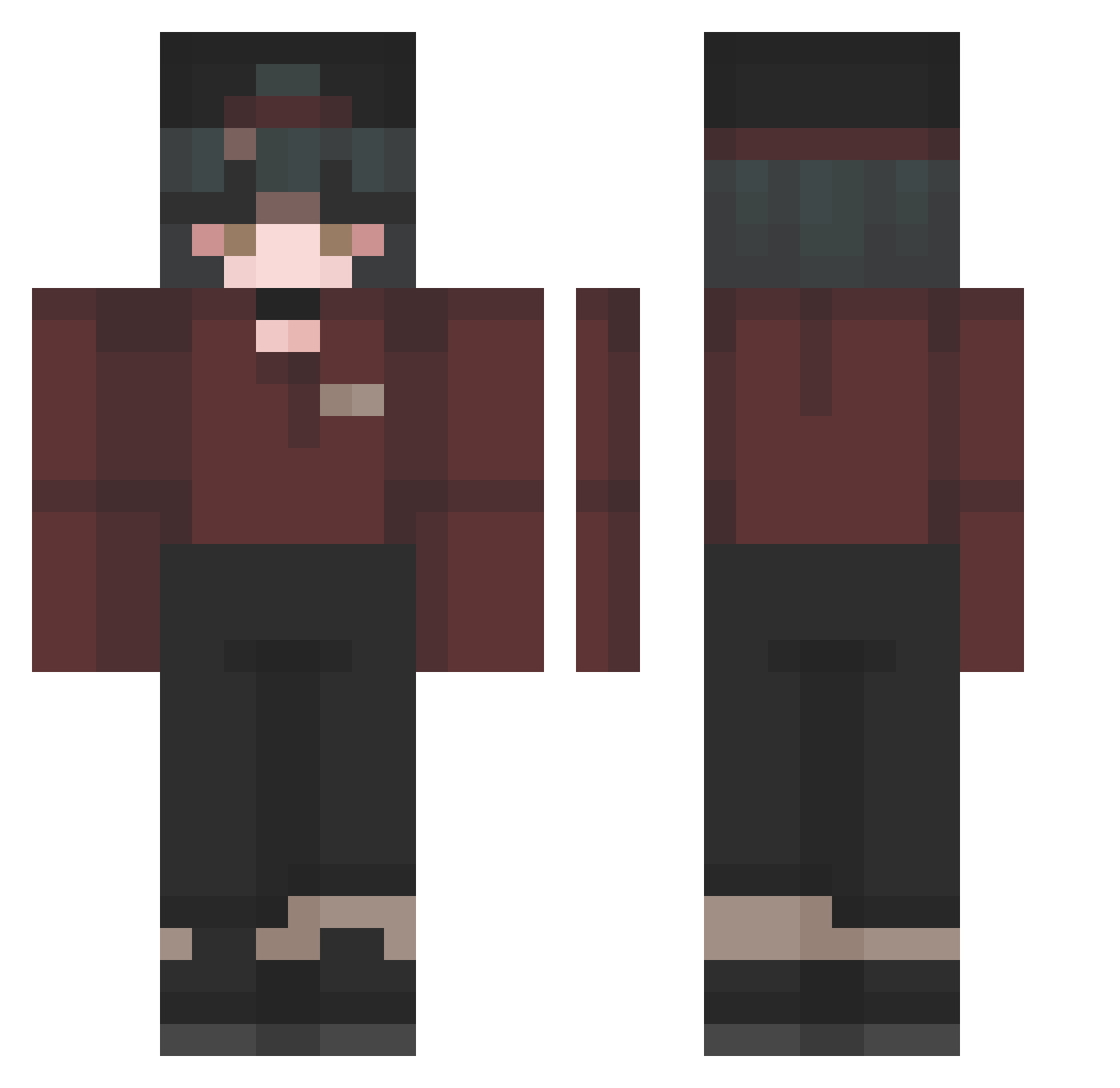 Dorotea Minecraft skin, front and back view
