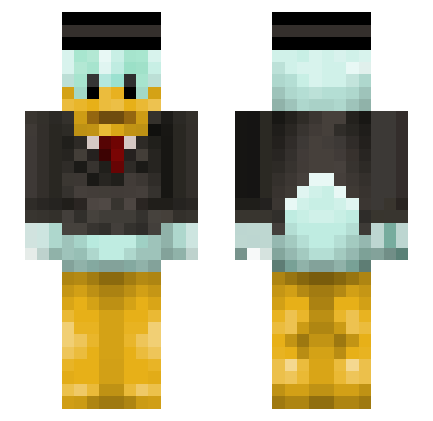 JNaka Minecraft skin, front and back view