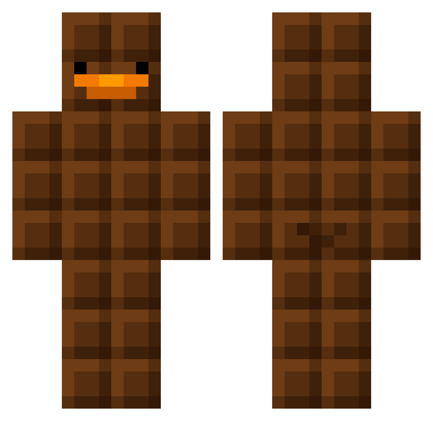 RedriggerV Minecraft skin, front and back view
