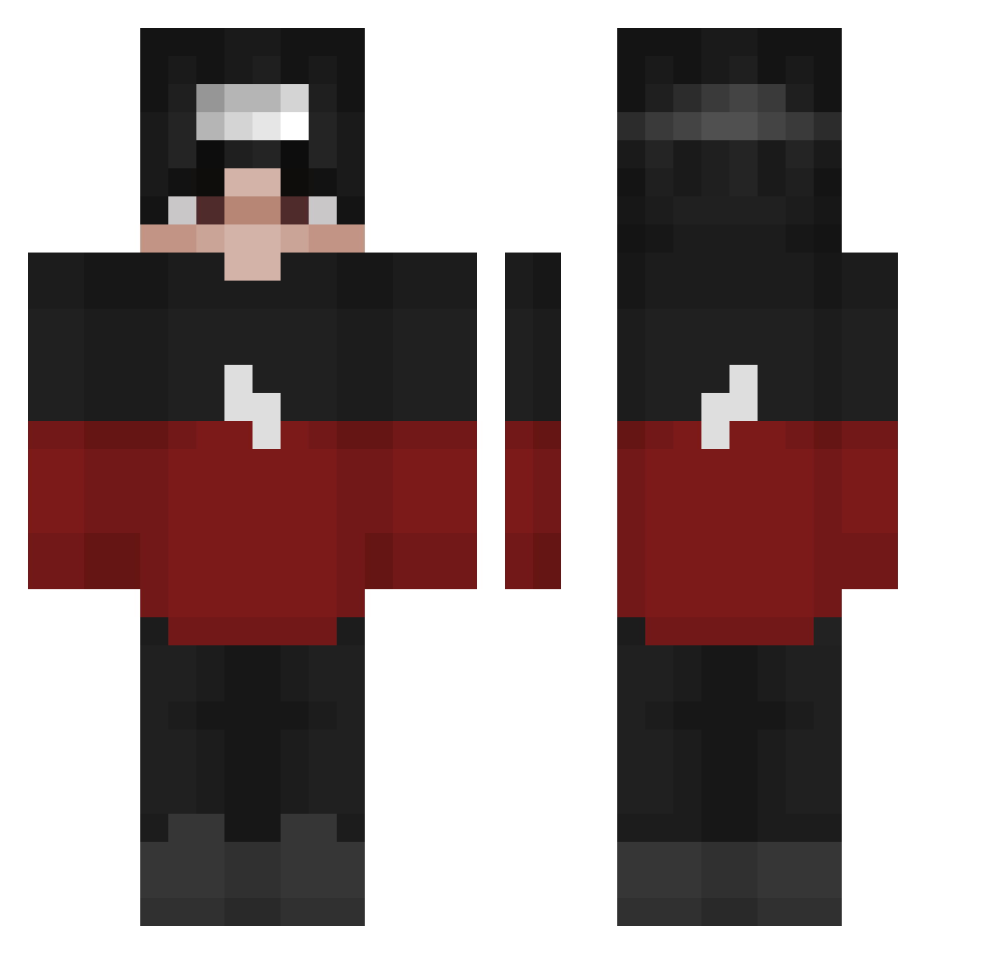 EddiCavaniPSG Minecraft skin, front and back view