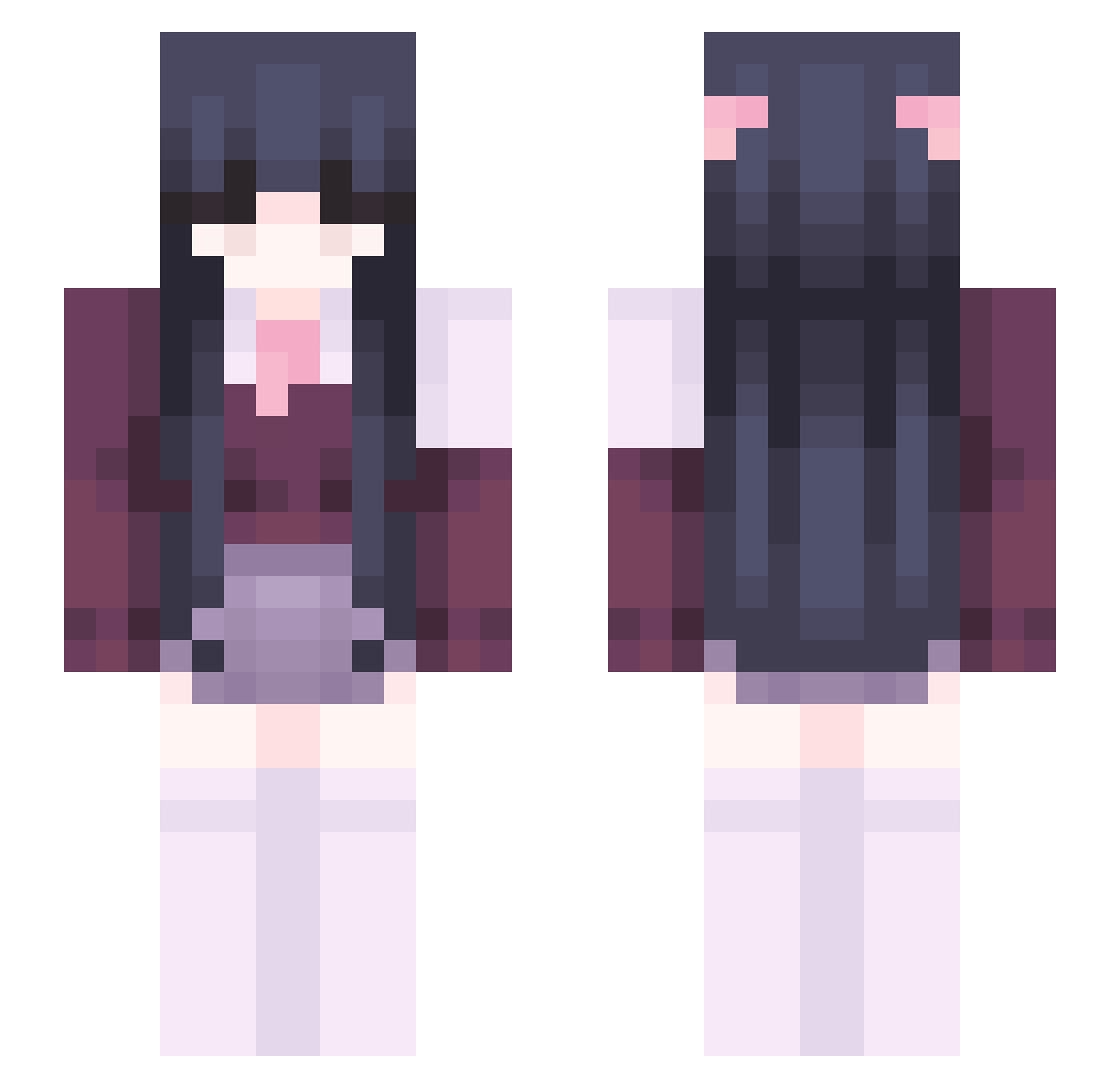 symbou Minecraft skin, front and back view