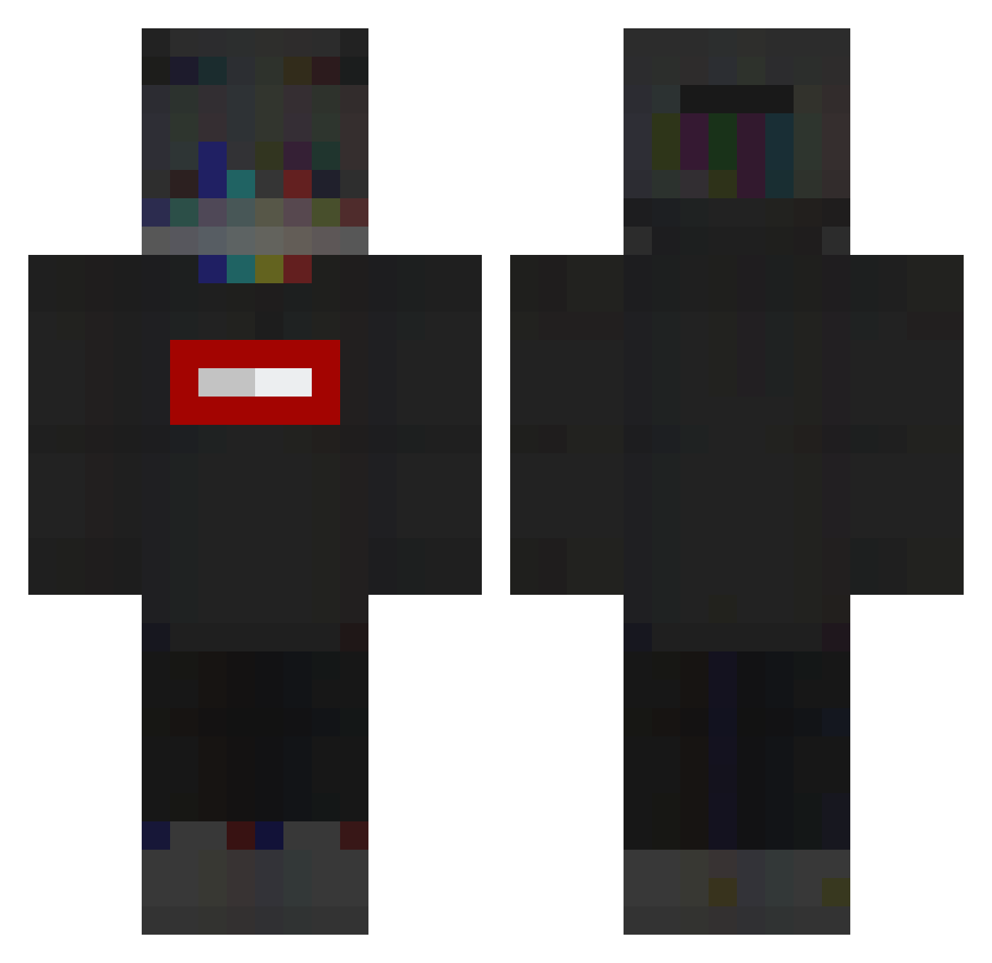 Twaddly Minecraft skin, front and back view