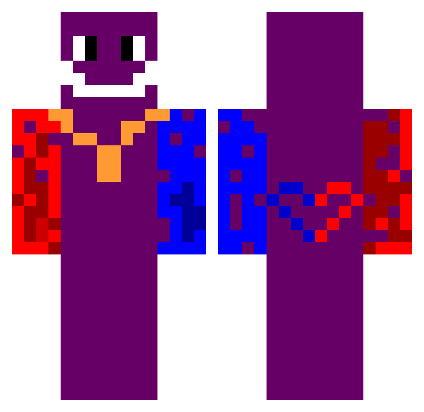 LunaGirlCute Minecraft skin, front and back view