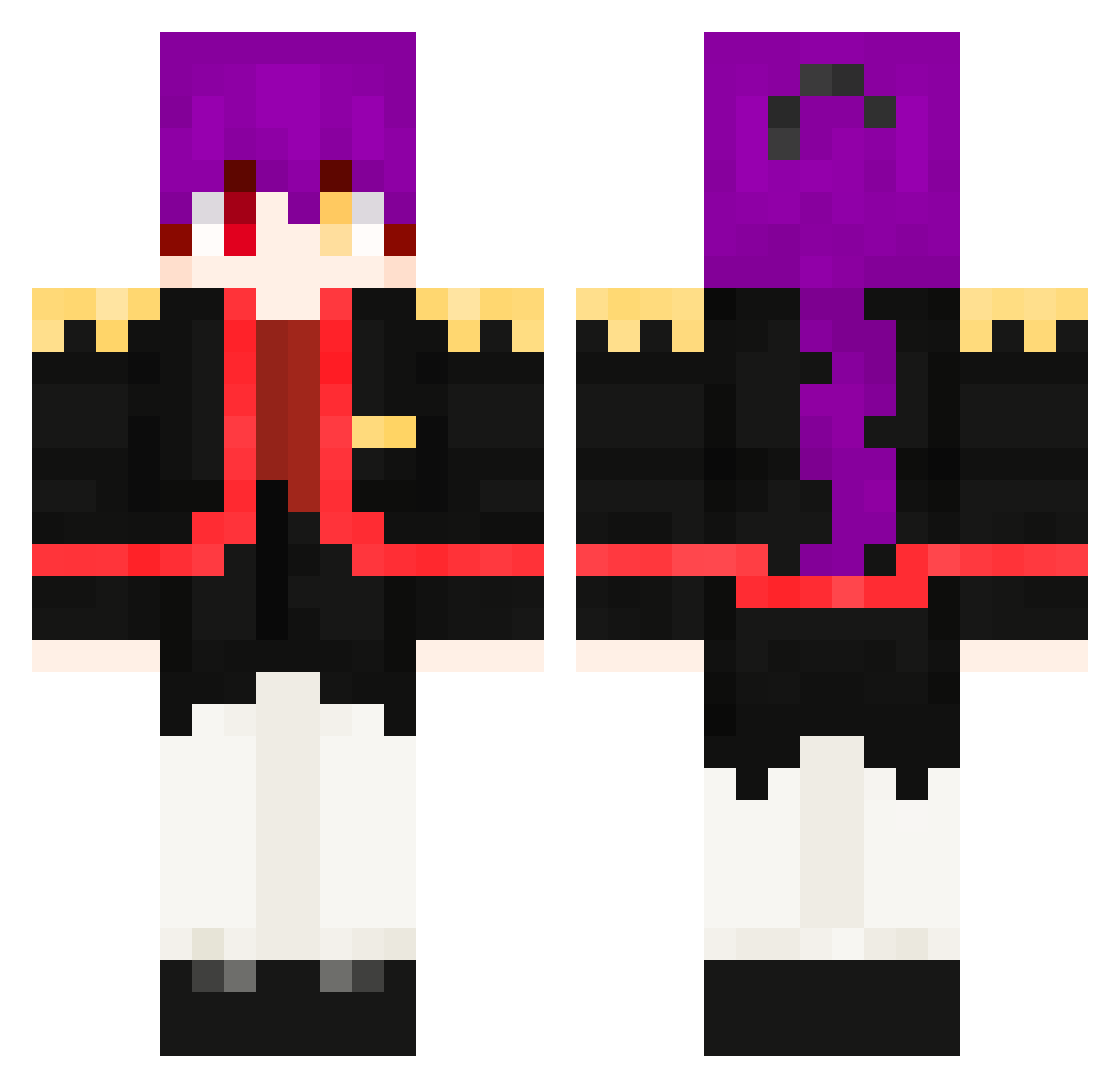 AKZK17 Minecraft skin, front and back view