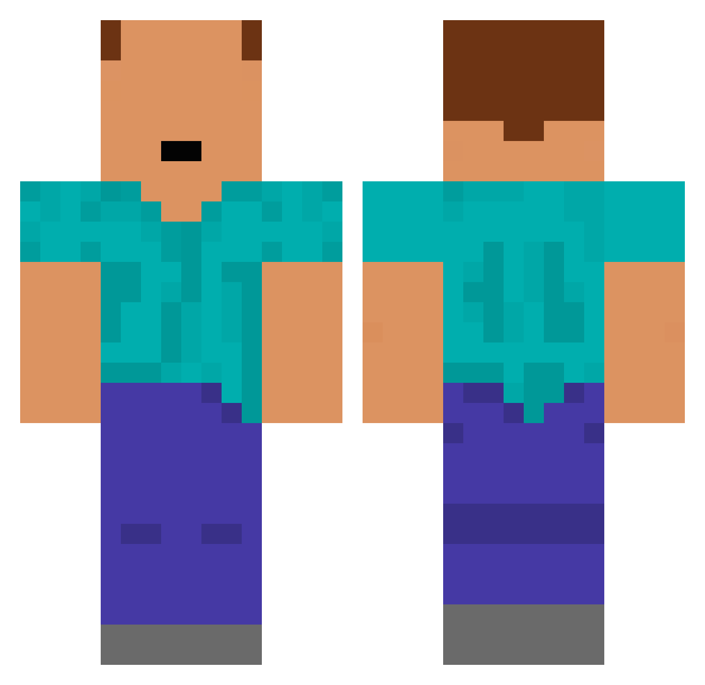 Saying Minecraft skin, front and back view