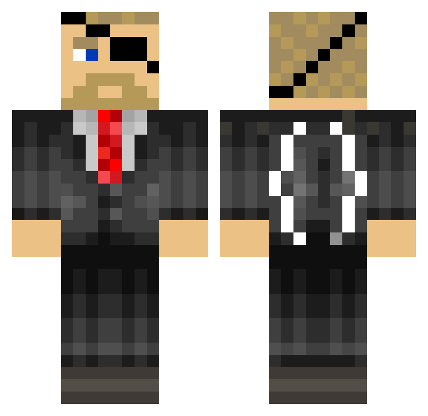 abandoncaptian Minecraft skin, front and back view