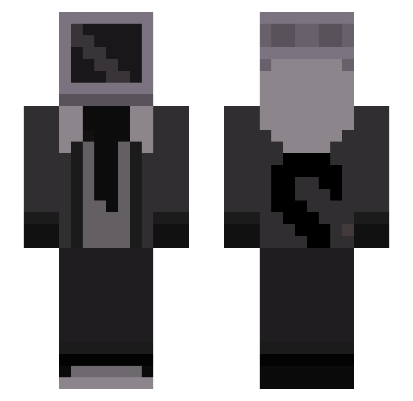 TheFloofIsHere Minecraft skin, front and back view