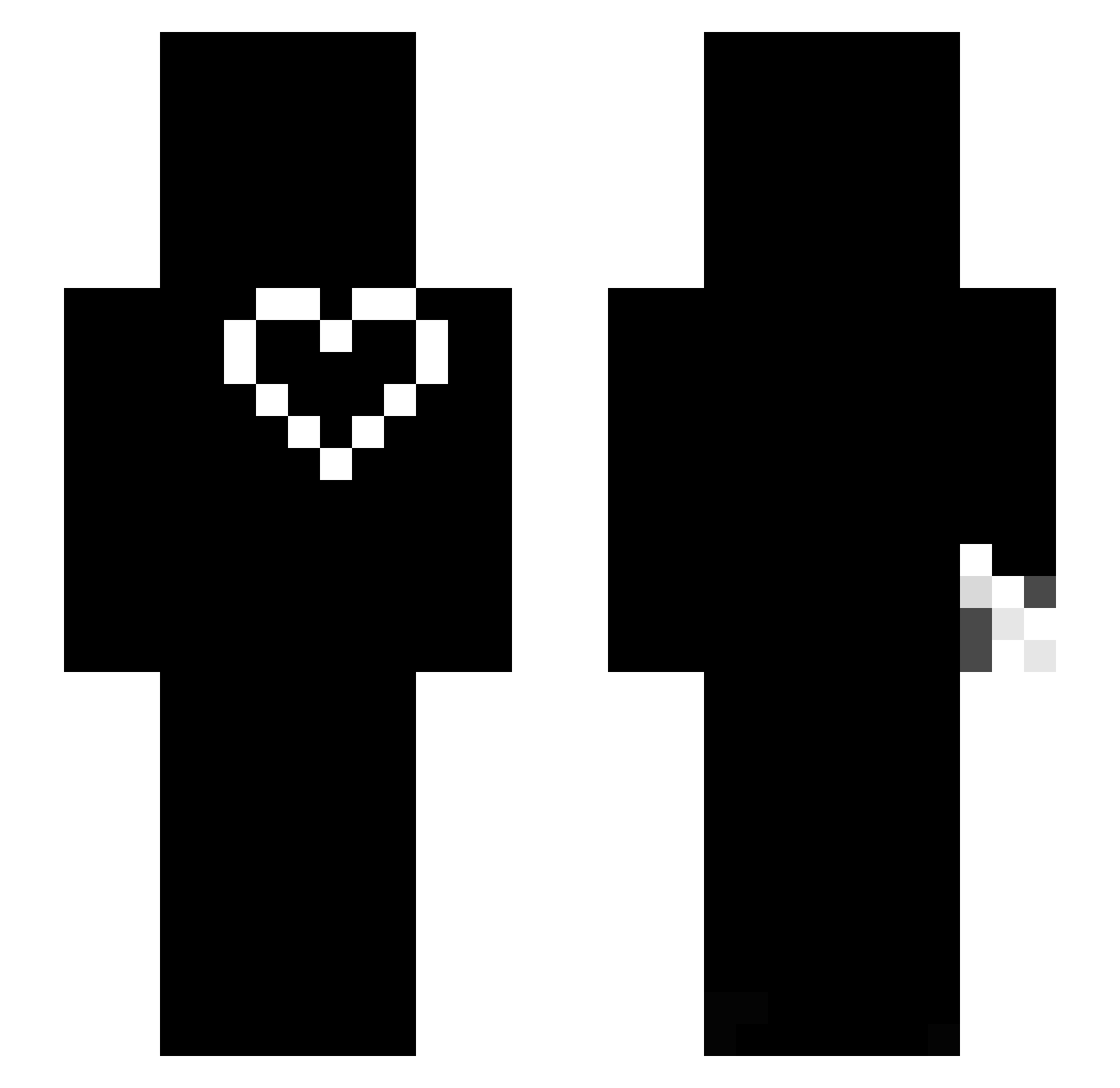 SnowyyWOW Minecraft skin, front and back view