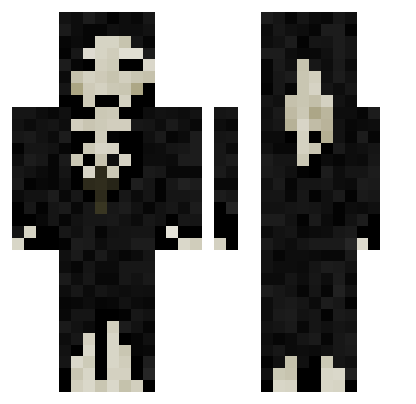 Aureine Minecraft skin, front and back view