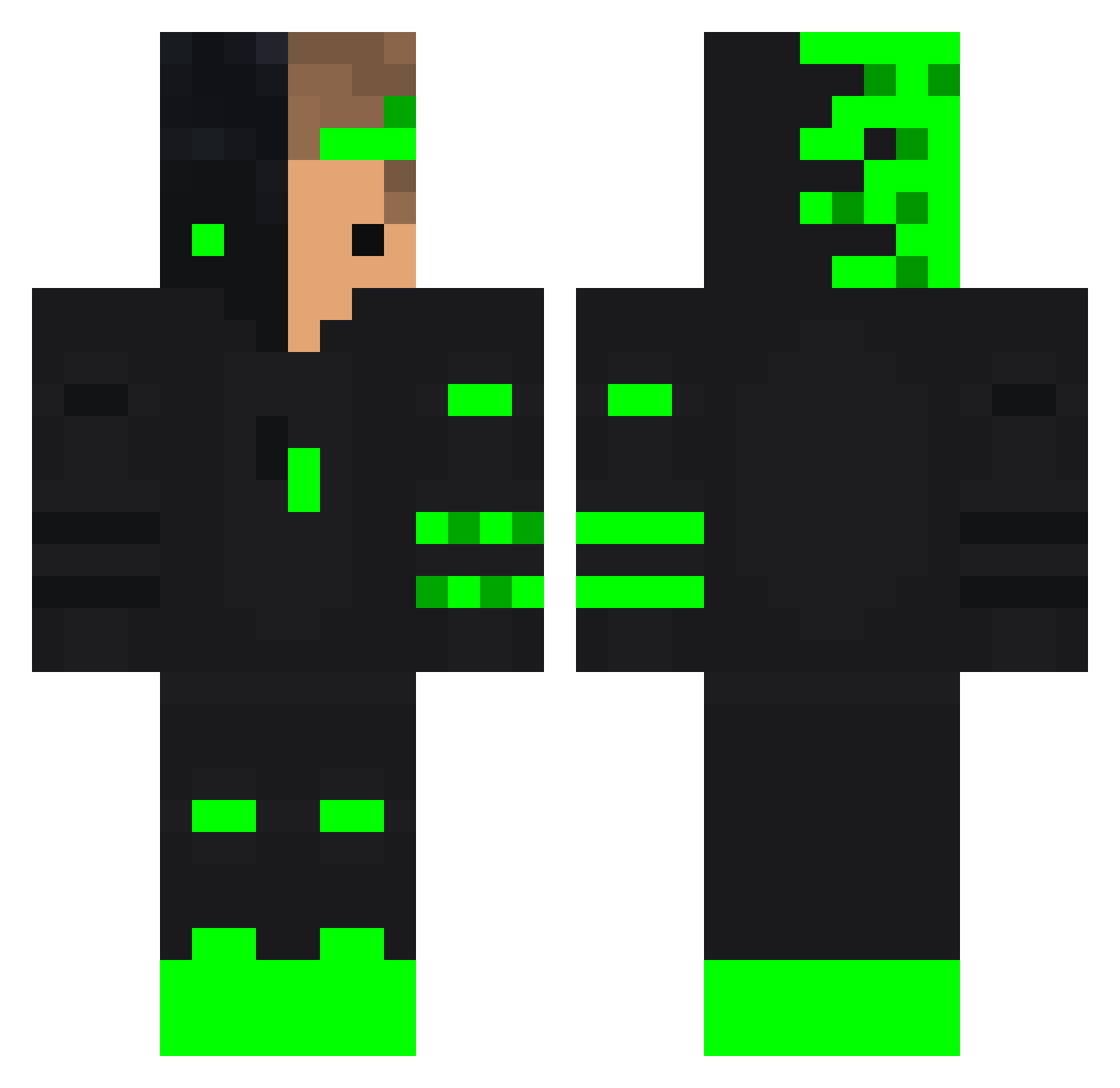Dustinsmama Minecraft skin, front and back view